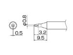 HAKKO Soldering Tip For N2 FX-951, FM-2026 TIP T13-SERIES, T13-D08