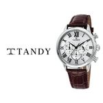 [TANDY] Classic Men's Chronograph Leather Watch T-1711 – Japan Movement, Genuine Leather Band, Multi-Function Dial