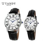 [TANDY] Classic Couple Leather Watch T-1714 – Japan Movement, Genuine Leather Band, Water Resistant