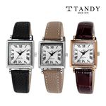 [TANDY] Modern Women's Square Leather Wristwatch T-1903 – Chic & Simple Design, Daily Wear, Sleek Minimalist Style with Premium Leather Band