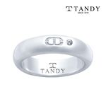 [TANDY] Signature Silver 925 Volume Ring TDR201 - 100% Pure Silver with 2mm Zirconia Cubic Point for Elegant Shine - Made in Korea