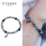 [TANDY] Premium Terahertz Bracelet For women TH822 – Black Tiger's Eye for Fortune & Protection, Health-Boosting Terahertz Gemstones - Made in Korea