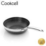 Cooksell IH Black Cube Double Wok 28cm, Innovative Coating Technology, Triple-Bottom Structure, Dishwasher Safe(not includes lid)