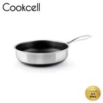 COOKCELL IH Black Edition Double Sauté Pan 28cm, Innovative Coating Technology, Triple-Bottom Structure, Dishwasher Safe.