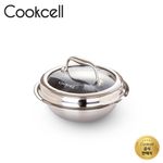 Cookcell Single Coating IH Rice Pot 16cm Black + Glass Lid: Featuring innovative coating technology and a triple-layer structure.