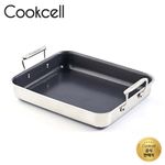 COOKCELL   Double Coated IH Rectangular Multi-Pan 32cm, Innovative Coating Technology, Triple-Bottom Structure, Dishwasher Safe.