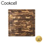 Cookcell Teak End Grain Wooden Square Cutting Board / 35*35*3.2cm