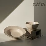 [MYTEM] Dono Orum Ceramic Noodle Bowl (Ivory, Brown) – Premium Ceramic Bowl to Elevate Your Meals