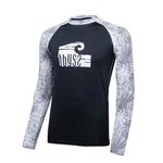 ABYSS MT208 Men’s Rash Guard – Black / White Jungle | High Neck, UPF50+, Made in Korea