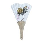 ATTY FACTORY Hyojaseon Sagunja Fan – Traditional Korean Hand Fan with Bamboo Handle, Plum Blossom, Orchid, Chrysanthemum, and Bamboo Artwork – Made in Korea