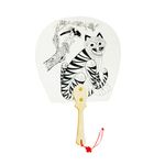 ATTY Factory Hanji Fan – Tiger & Magpie Design | Korean Traditional Craft Fan | Derpy & Sussie Motif | Paintable | Made in Korea