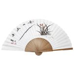 [ATTY FACTORY] Korean Traditional Folding Fan – Orchid of Four Gracious Plants (Plum, Orchid, Bamboo, Chrysanthemum) _ Hanji & Bamboo Material _ Korean Knot & Gift Box Included _ Made in Korea