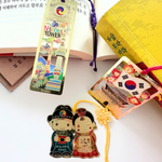 NAMIN Craft Korean Traditional Gold-Plated Bookmark – Stainless Steel, Cultural Designs with Knot & Gift Envelope – Made in Korea
