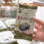 Jeongdamgim Lunchbox Seaweed (Olive oil ) 5g x 12 Packs– Premium Korean Lunchbox Seaweed – Crispy, Savory, and Fresh