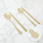 SEOCHON Marble Titanium Spoon & Chopstick Set for Two – Premium Korean Cutlery Gift Seochon Workshop_Made In Korea