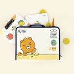 Kakao Friends Little Friends Fruity Handle Zipper File (Ryan/Apeach) | A4 Large Capacity Storage | O-Ring Slider PP Document Case | Made in Korea