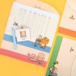 Kakao Friends Daily Horizontal Envelope File Holder (4 Types) | Velcro Closure A4 Large Capacity Storage | PP Document Case | 222x310mm Made in Korea