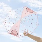 Kakao Friends Kids Transparent Umbrella (Ryan/Apeach) | Safe Visibility Design | Rounded Tip/Semi-Auto Open | Designed in Korea