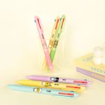 Kakao Friends Character 3-Color Ballpoint Pen 0.7mm | Smooth Oil-Based Ink | Non-Slip Rubber Grip | Made in Korea