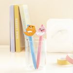 Kakao Friends Character Patch Rollerball Pen 0.7mm | Ryan & Apeach Pastel Color | Smooth Black Neutral Ink | Designed in Korea