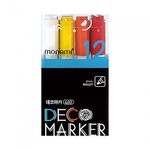 [Monami] Deco Marker 460 12 Color Set | Water-Based Opaque 2mm Round Nib | Multi-Surface Decoration | Mild Odor | Made in Korea