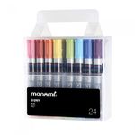 [Monami] Permanent Marker 24 Colors (Chisel Nib) | 1–4mm Line Width | POP/Art Marker Set | Made in Korea