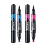 [Monami] Skill Writer Twin Marker | Round Nib 1mm + Chisel Nib 4–8mm | Metal/Industrial Specialty Marker | Water Washable | Made in Korea