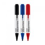 [Monami] Whiteboard Marker 1000 Wet Ink 221 1 Dozen (Black, Blue, Red) | Chisel Tip 1–5mm | Long-Lasting/Anti-Dry Nib | Made in Korea