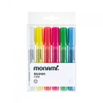 [Monami] Window Marker 6 Color Set | 2mm Round Nib | Optimized for Glass/Acrylic Decoration | Easy Wipe Off | Designed in Korea
