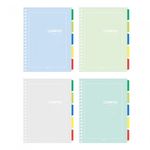 [Penpia] 10000 16-Size Index Spiral Notebook | 5 Section Dividers / Lined Paper / 240 Sheets | 188*260mm | Left Spiral Bound | Made in Korea