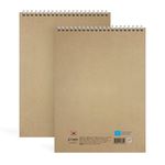[Penpia] 3000 Kraft Cover Top Spiral Notebook (16-Size) | Non-Fluorescent 75g Paper / 75 Sheets | 188*260mm | Top Twin Spiral Bound | Made in Korea