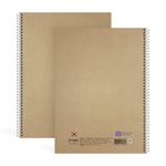 [Penpia] 3000 Kraft Cover Lined Spiral Notebook (16-Size) | Non-Fluorescent 75g Paper / 75 Sheets | 188*260mm | Left Twin Spiral Bound | Made in Korea
