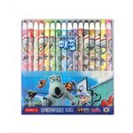 DONG-A BACKKOM Paper-Wrap Colored Pencils 16 Colors for Boys | Blue Character Case | CE & KC Certified Safety | Smooth & Vivid | Made in Korea