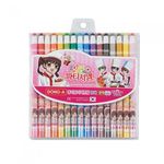 DONG-A Patissiere Paper-Wrap Colored Pencils 16 Colors for Girls | Pink Character Case | CE & KC Certified Safety | Smooth & Vivid | Made in Korea