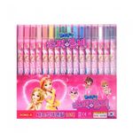 DONG-A Twistable Colored Pencils 16 Colors for Girls | Pink Character Case | CE & KC Certified Safety | Smooth & Vivid | Made in Korea