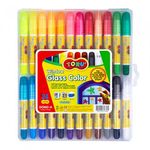 DONG-A TORU Glass Colors 24 Colors | Washable Window Crayons | Twistable Pen Type | ACMI & CE Certified | Made in Korea