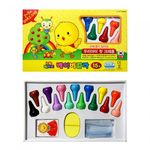 DONG-A Baby Color Finger Crayons 15 Colors | Non-Smudge Play Crayons | Clear Cylinder Case | ACMI & CE Certified | Made in Korea
