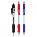 DONG-A Anyball 501 Retractable Ballpoint Pen 0.7mm | Black, Blue, Red | Ergonomic Rubber Grip | Clear Crystal Body | Made in Korea
