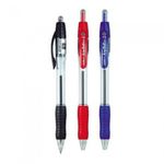 DONG-A Anyball 501 Retractable Ballpoint Pen 1.2mm | Black, Blue, Red | Ergonomic Rubber Grip | Clear Crystal Body | Made in Korea