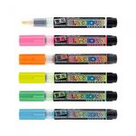 MUNHWA Fluorescent Blackboard Marker | 5mm & 2mm Chisel Tip | Neon Liquid Chalk | 6 Colors | Made in Korea