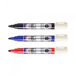 MUNHWA Permanent Marker | 2.5mm Bullet Tip | High-Adhesion Ink | Pocket Clip | Black Blue Red | Made in Korea