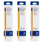 MUNHWA 300 DEOJON Yellow Eraser-Tipped Pencil Set | 12pcs (1 Dozen) | Hi-Mix Ultra-Fine Lead | Made in Korea