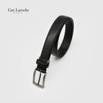 Guy Laroche Men's Classic Pin Buckle Belt 351-030-01B | Premium Milling Dakota Cowhide Leather | Structured Grain Pattern