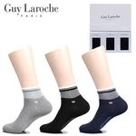 Guy Laroche Men’s Casual Socks Set – 15 Pairs (3P x 5 Sets), Combed Cotton, Non-Slip Sole, Navy Gray Black _ Made in KOREA