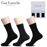 Guy Laroche Men’s Dress Socks GL-S-R3 (Color Random) – 3 Pair Set, Combed Cotton, Crew Socks for Men for Casual Business & Formal Attire _ Made in KOREA