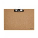 Munhwa File F925-7 Premium A4 Landscape MDF Wood Clipboard with Side Wire Clip and Integrated Pen Holder Made in Korea