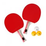 Star Sports Table Tennis Racket Set Shakehand Type GR200S  Full Set with 2 Rackets and 3 Balls High-Elastic Carbon Rubber for All-Round Play