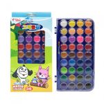TiTi Water-Soluble 36-Color Solid Watercolor Paint Set with Palette Lid and Professional Brush Included