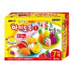 AMOS I-Dough Fruits Maker Set 30g x 7 Colors Wheat-Based Soft Modeling Clay Kit Made in Korea