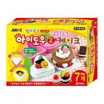 AMOS I-Dough Mini Cake Maker Set 30g x 7 Colors Wheat-Based Soft Modeling Clay Kit Made in Korea